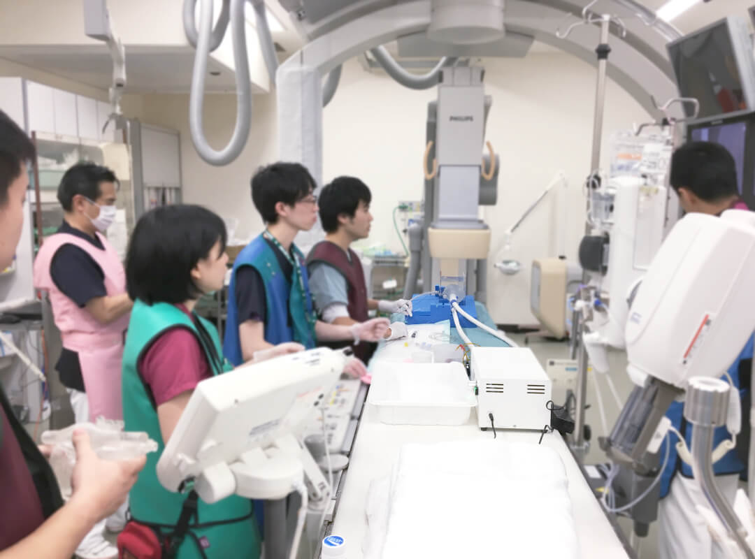 冠動脈モデルのトレーニング研修